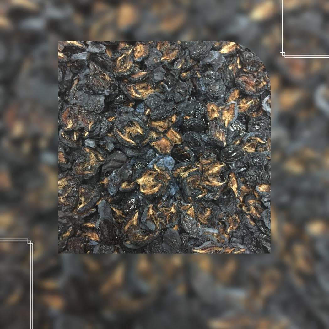 Dried black plum - seedless  (sliced in half) In a 500 gram package